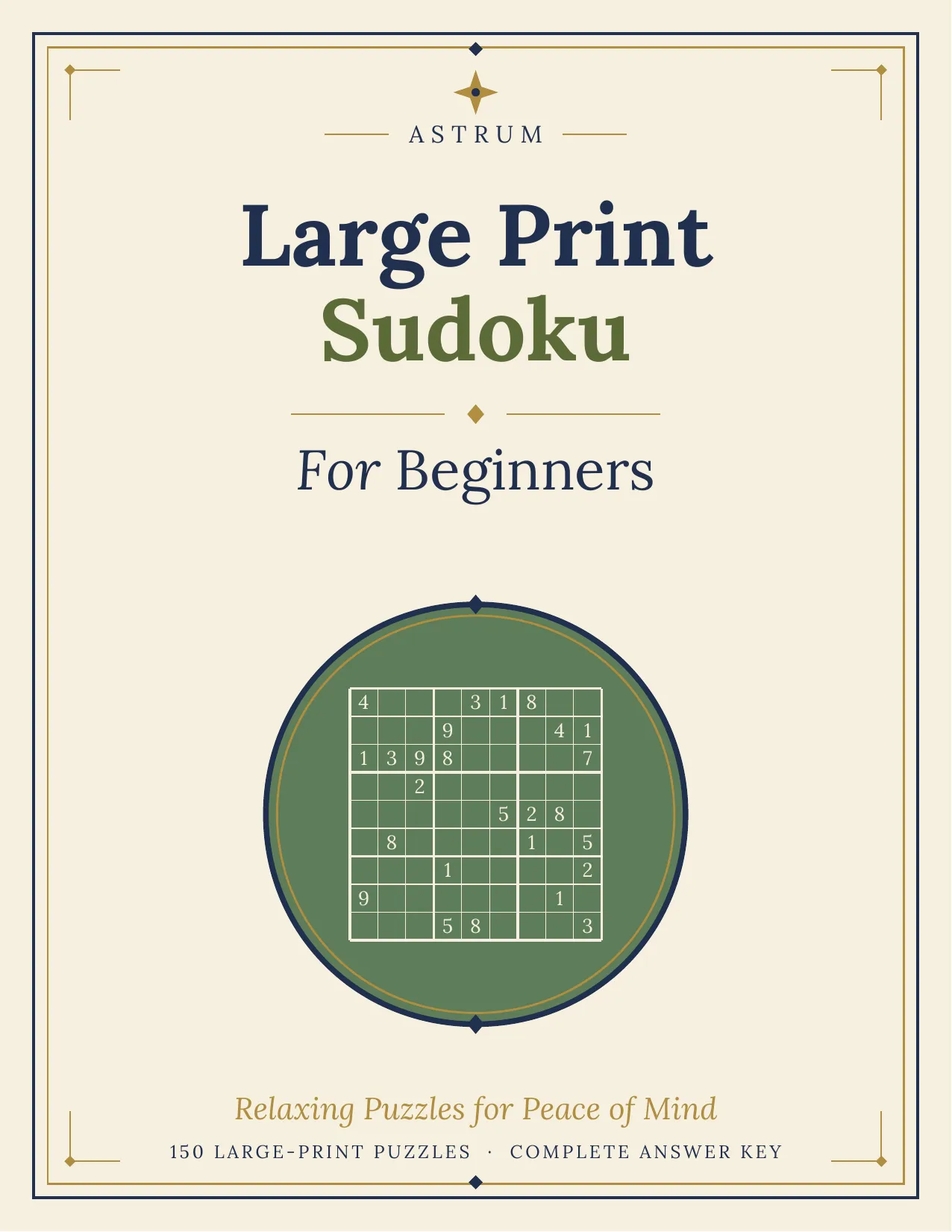 Large Print Sudoku for Beginners cover